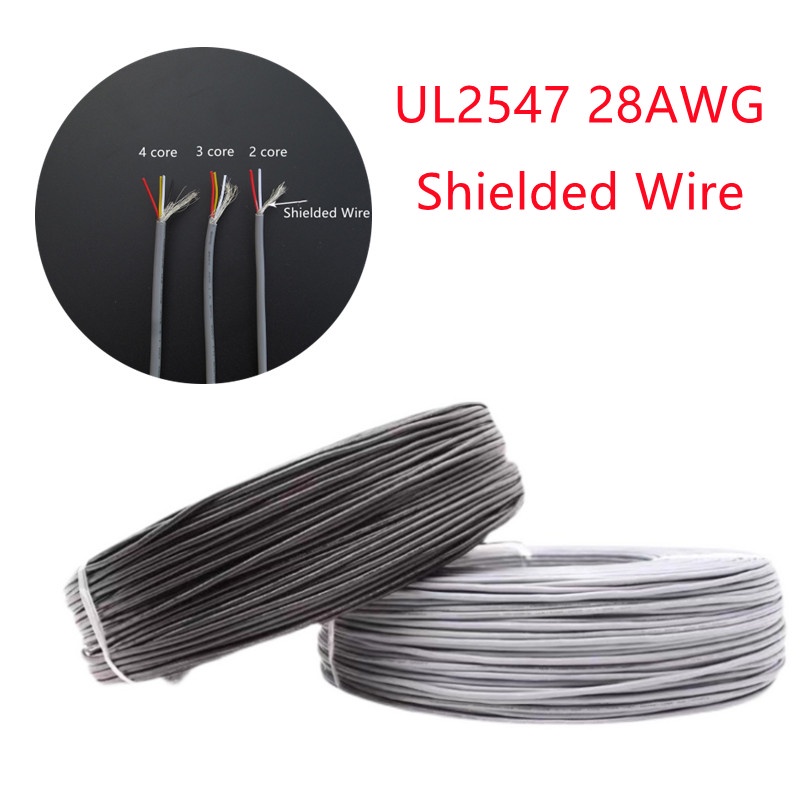 1 Meters Shielded Wire Signal Cable 28AWG Channel Audio 2 3 4 5 Core