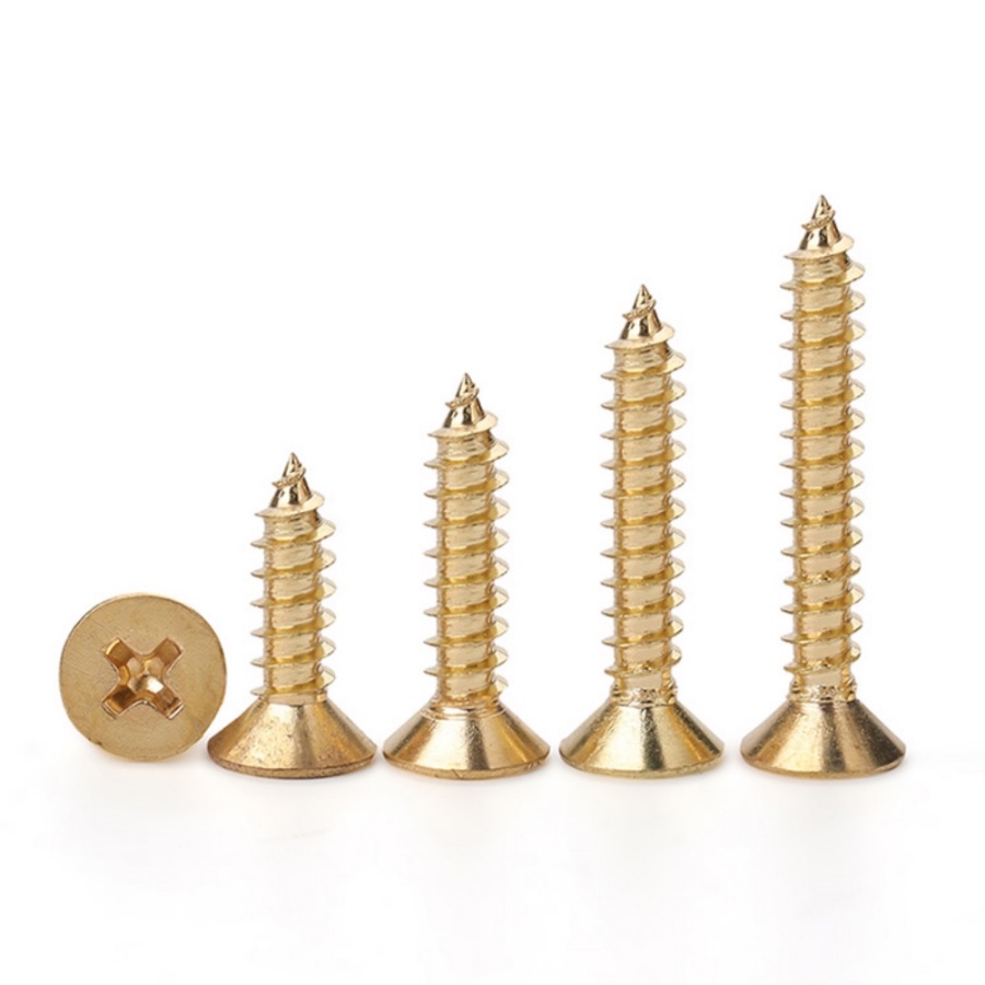 KZS Brass Phillips Countersunk Self Tapping Screws Pure Copper Wood