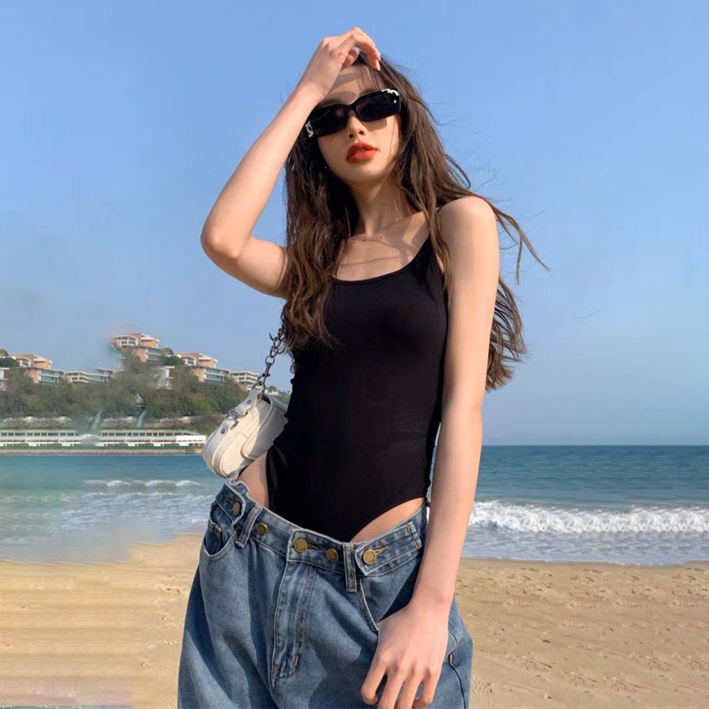 Pinkstore Cut Out Back Strap Bodysuit Super HOT Summer Model A