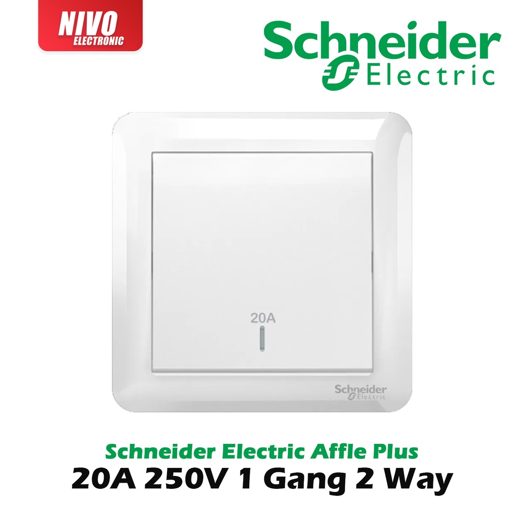 Schneider Electric Affle Plus A V Gang Way Double Pole Switch