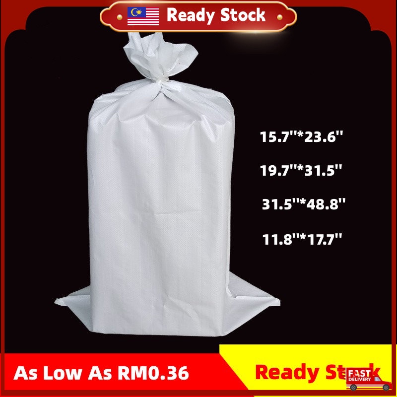 Ready Stock50 Pcs Polypropylene Woven Sacks Guni Karung Plastik Besar