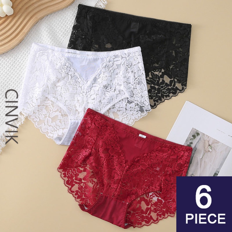 Cinvik High Waist Women S Lace Underpants Insensitive Ice Silk