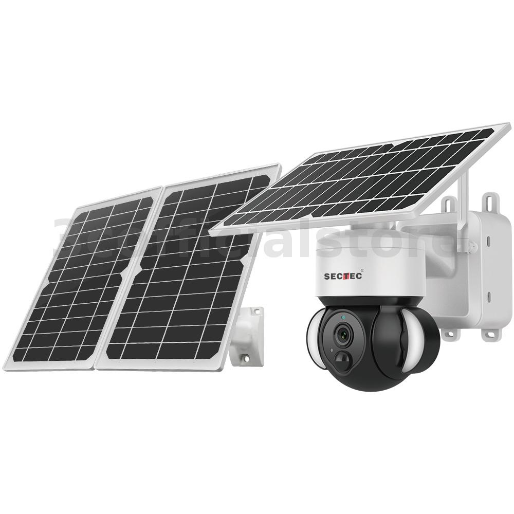 Sectec W Solar Battery Powered Floodlight Camera G Eu Version Color