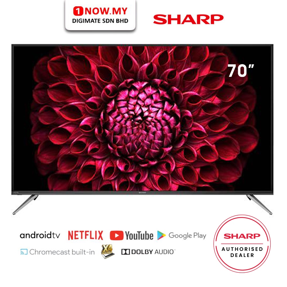 SHARP 70 AQUOS 4K UHD Android TV 4TC70DL1X Shopee Malaysia