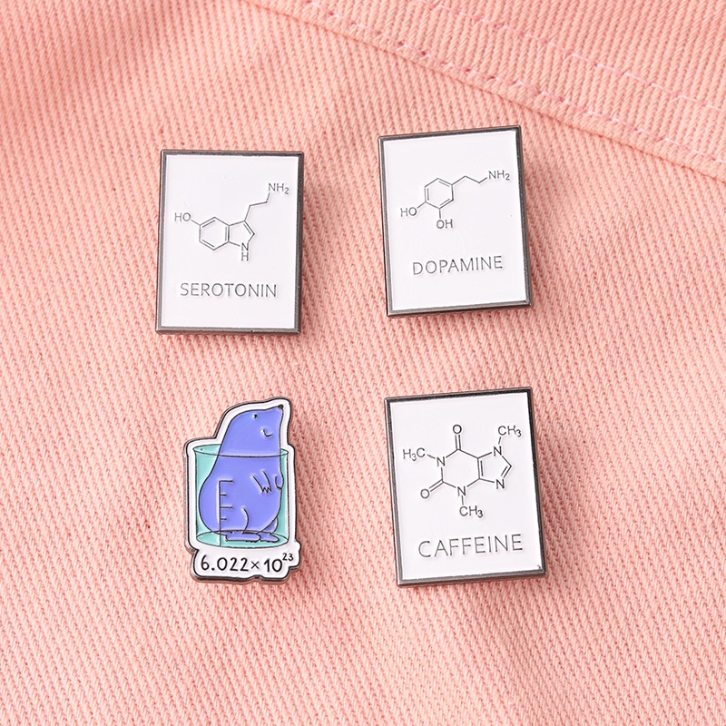 Simple Personality Chemical Equation Pattern Series Brooch Fashion