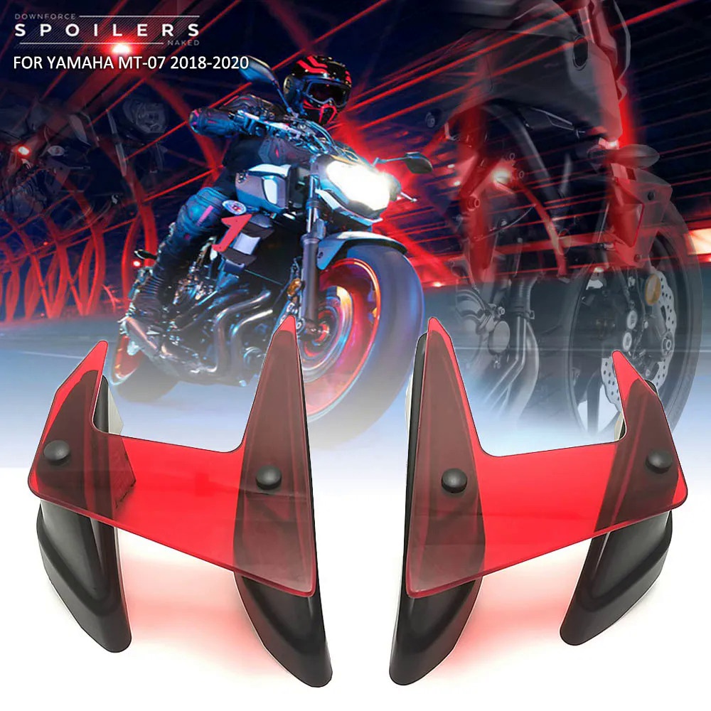 NEW Motorcycle Side Downforce Naked Spoilers Fixed Winglet Fairing Wing