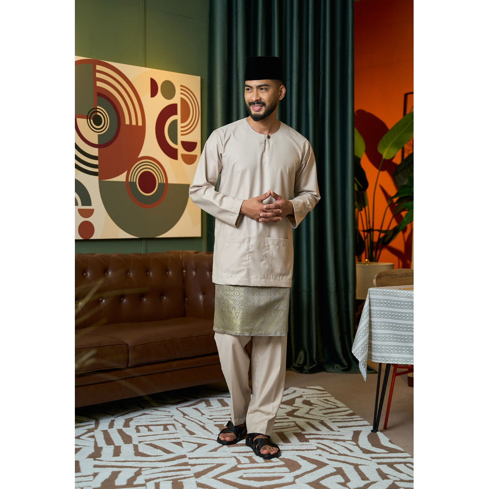 Baju Melayu Teluk Belanga Mark II Nude Champagne Men Shopee Malaysia