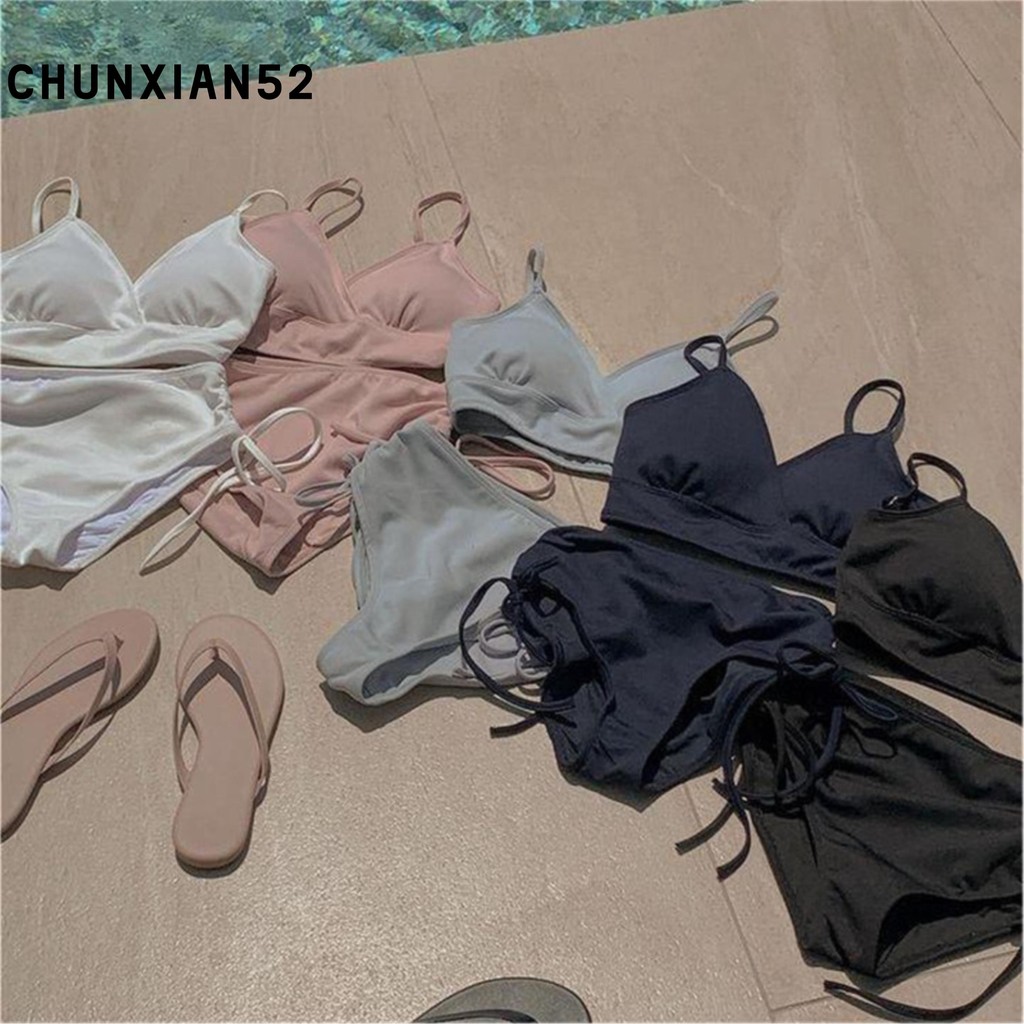 High Waist Bikini Pcs Set Swimming Swimsuit Swimwear BAJU RENANG