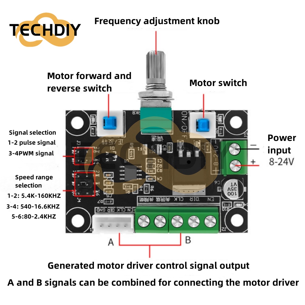 DC 12V 24V Stepper Motor Pulse Signal Generator Module For Stepper