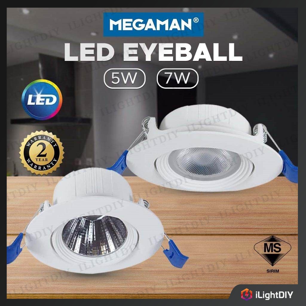 MEGAMAN 5W 7W LED EYEBALL 240V LED RECESSED SPOTLIGHT Shopee Malaysia