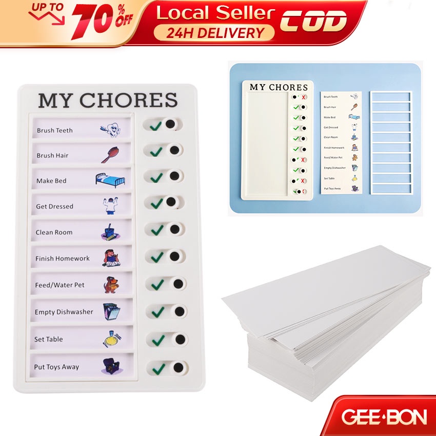 GEEBON Daily Task Planning Board Chores Checklist Board Reusable Memo