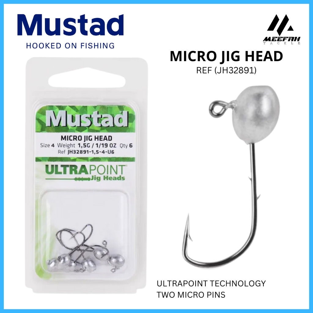 Mustad Jh Micro Jighead Jig Head Soft Plastic Fishing Hook Mata