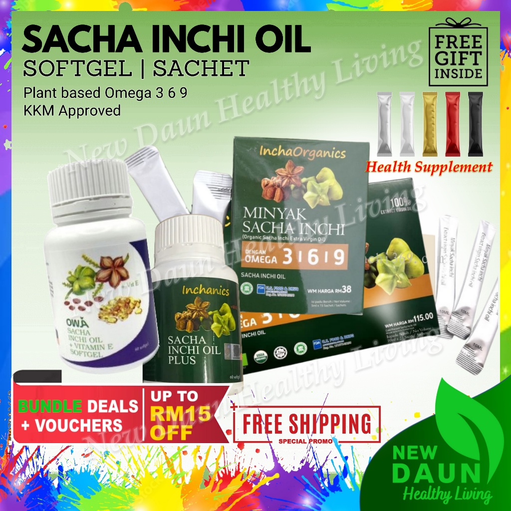 Owja Incha Organics Inchanics Minyak Sacha Inchi Oil Capsule Sachet