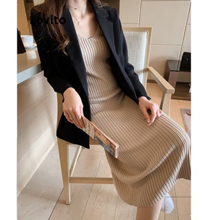 Lovito Casual Plain Sleeveless Pencil Midi Dress For Women LNE09183