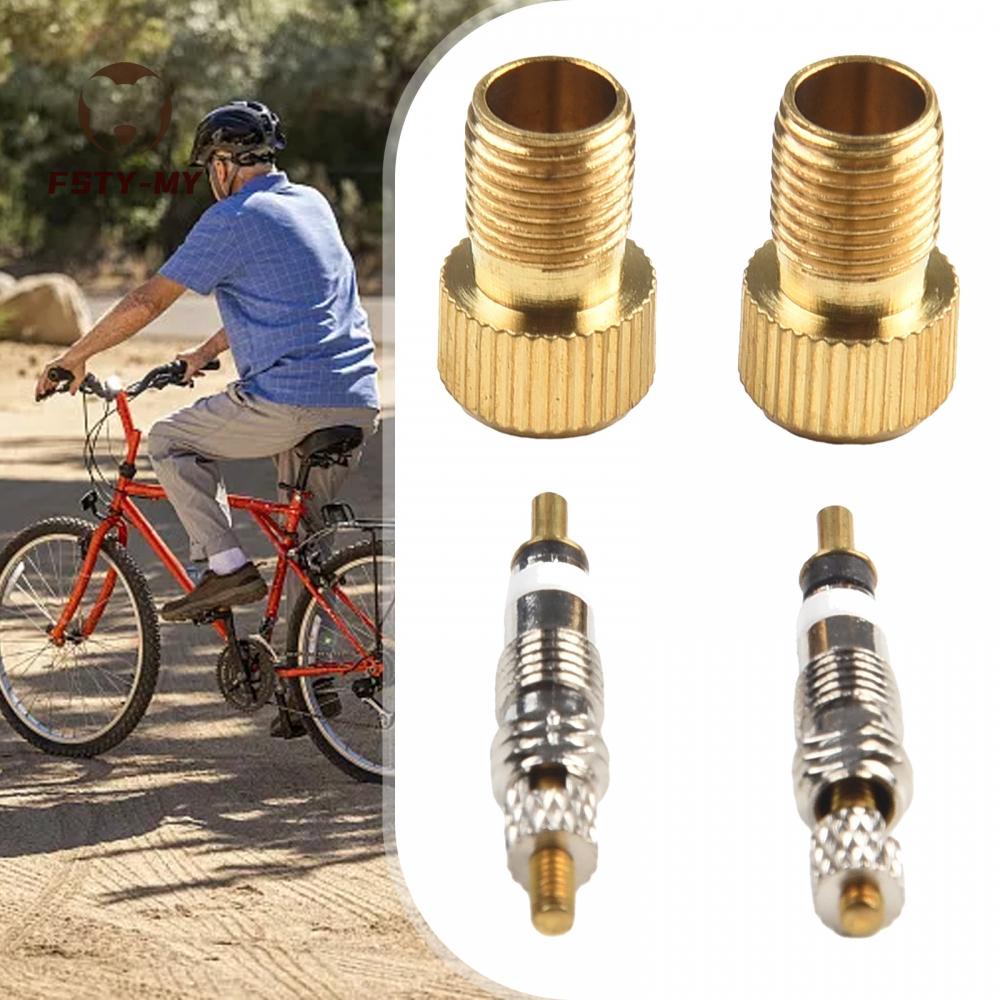 Bike Bicycle Presta Valve Cores And Brass Adaptor Combo Pack For Easy