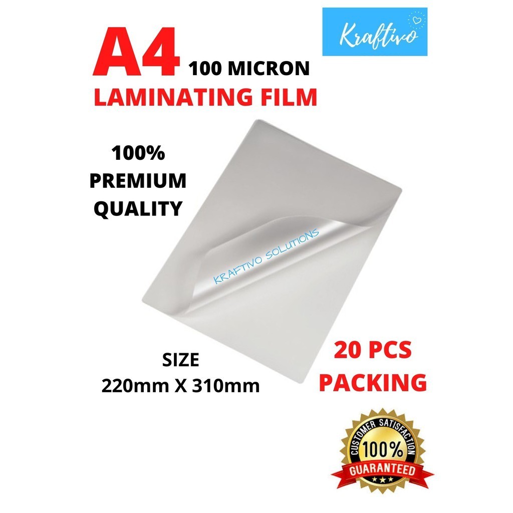 PREMIUM GRADE 20 S A4 LAMINATING FILM PLASTIK LAMINATE A4 20