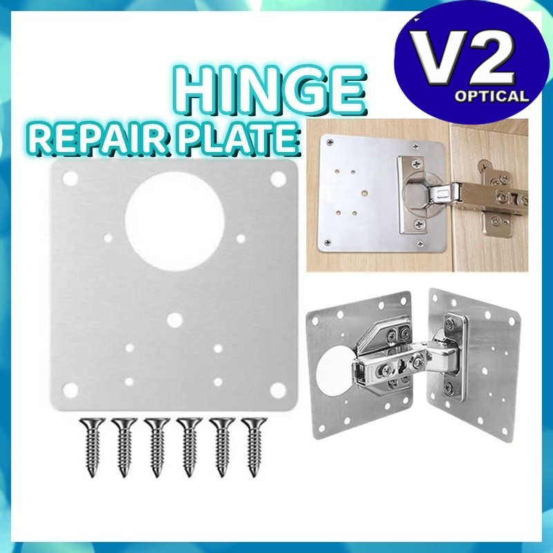 1 Pcs Hinge Repair Plates Stainless Steel Cabinet Door Repair With