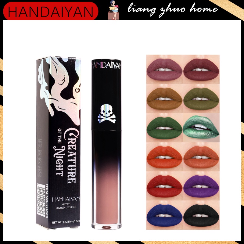 Handaiyan Hallow Een Colors Gothic Matte Lipgloss Waterproof Liquid