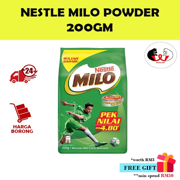 Nestle Milo Activ Go Chocolate Malt Drink Powder Softpack 200GM