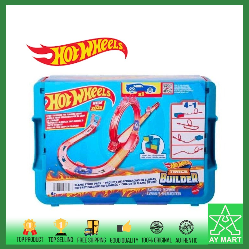 Hot Wheels Fire Themed Multifunction Track Building Set Stack And Store Track Set And 1 Hot