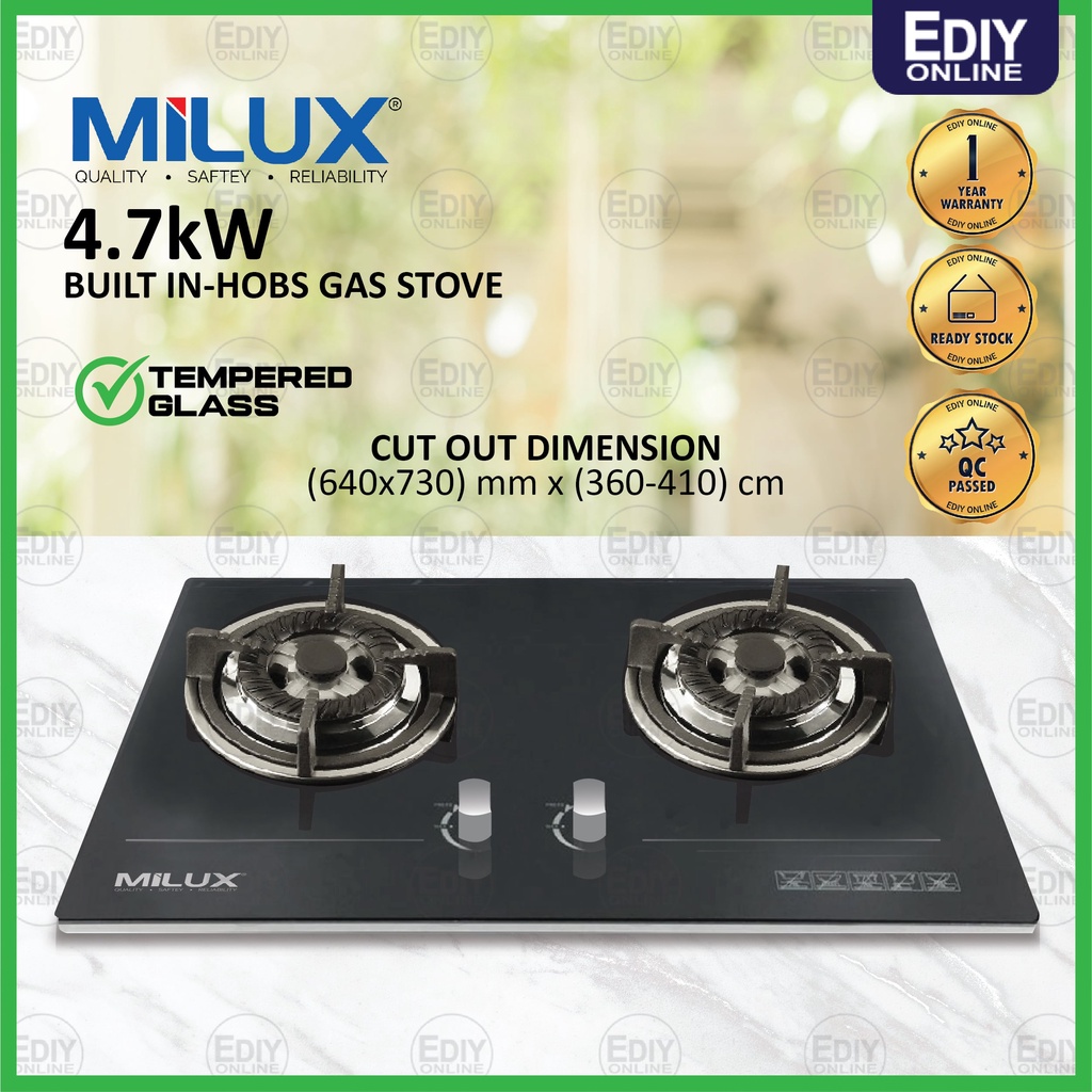 Milux Mgh F Flexible Build In Size Tempered Glass Gas Cooker Hob