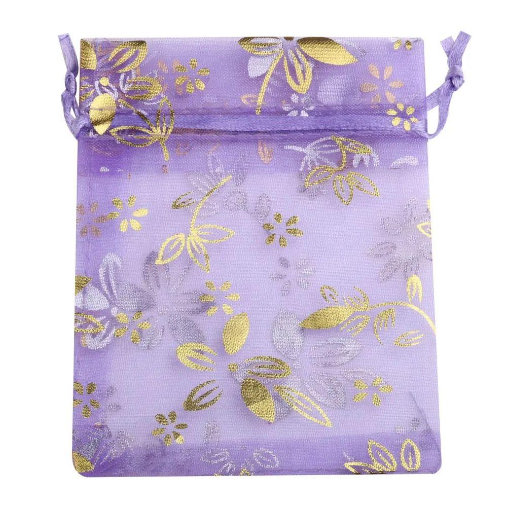 Teamy Pcs Lot Organza Jewelry Bags Flowers Print X X Cm Gift