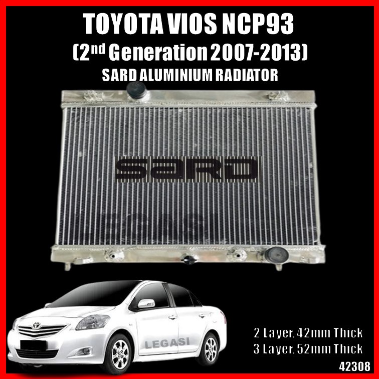 Toyota Vios NCP93 2nd Generation 2007 2013 Sard Aluminium Radiator