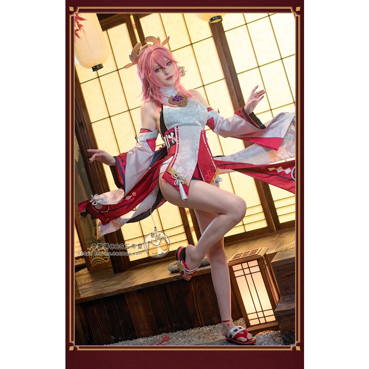 Jimeng Genshin Impact Yae Miko Guuji Yae Cosplay Costume Cos Games