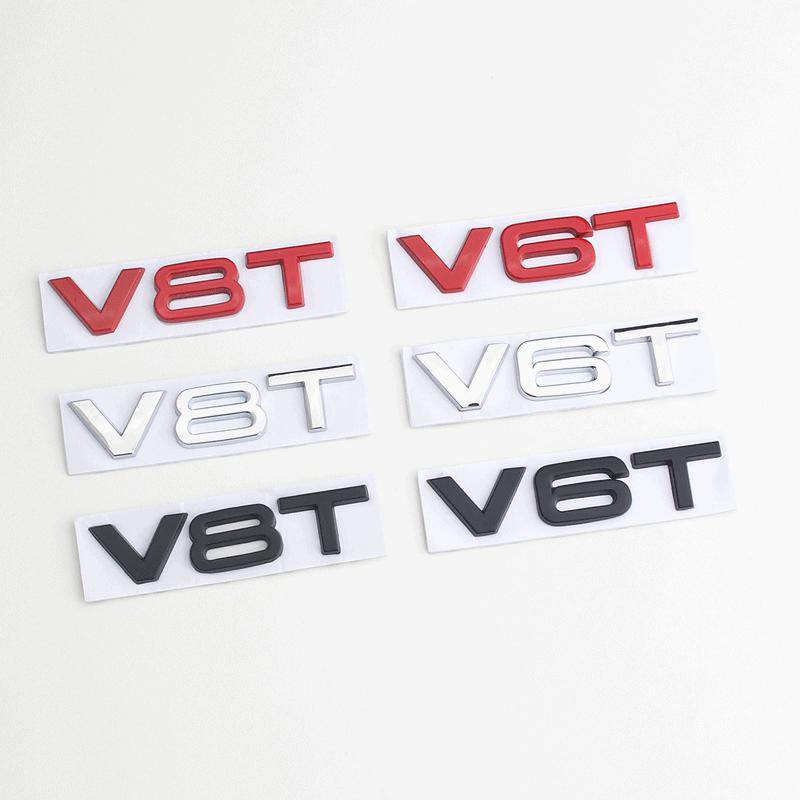 V T V T Logo Rear Trunk Badge Fender Side Sticker For Audi A A A A