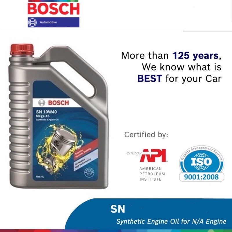 Bosch Mega X6 10W40 Semi Synthetic Engine Oil 4L 1987L24063 For Perodua