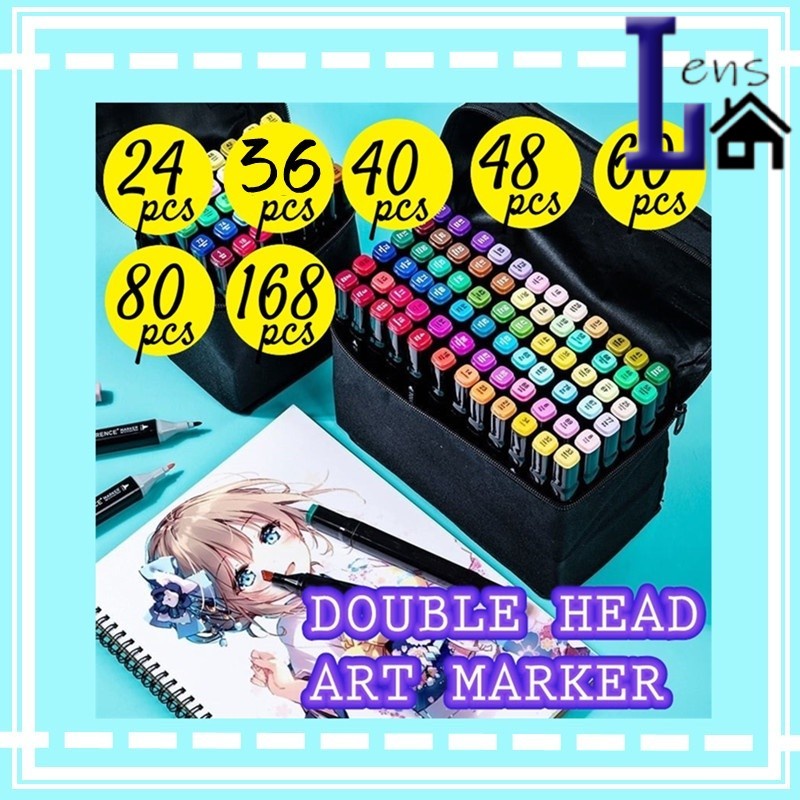 24 36 40 48 60 80 168pcs Touch Colours Graphic Art Twin Tip Marker Pen