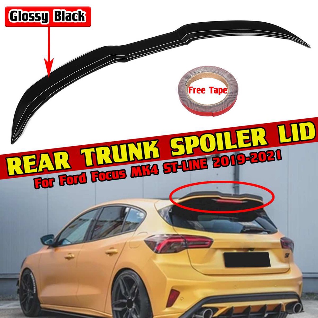 Black Carbon Fiber Look Car Rear Trunk Spoiler Wing Lip For Ford For