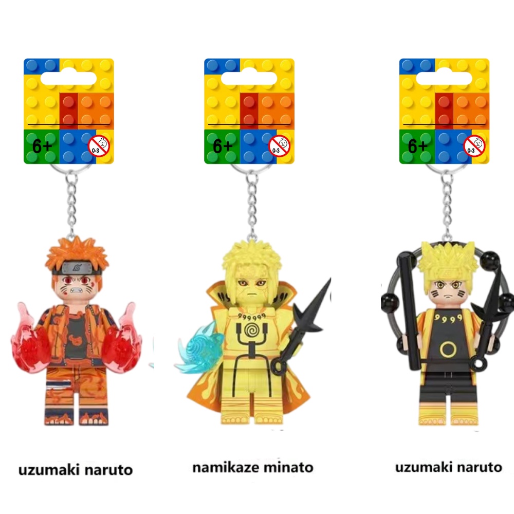 Naruto Compatible With Lego Keychain Couple Assembled Building Blocks