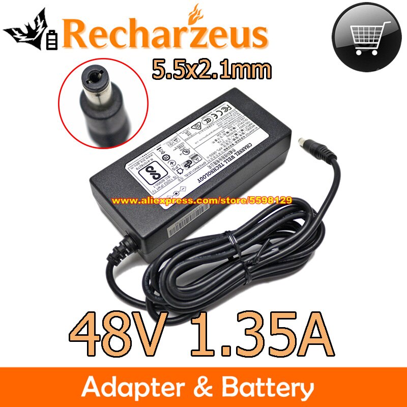 48V 1 35A 65W AC Adapter For CWT KPL 065S VI Charger ADS48065 VI CWT