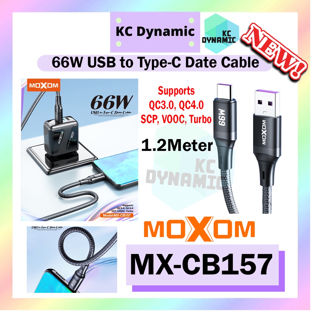 Moxom MX CB157 66W Cable Data Transfer Fast Charging Data Cable USB