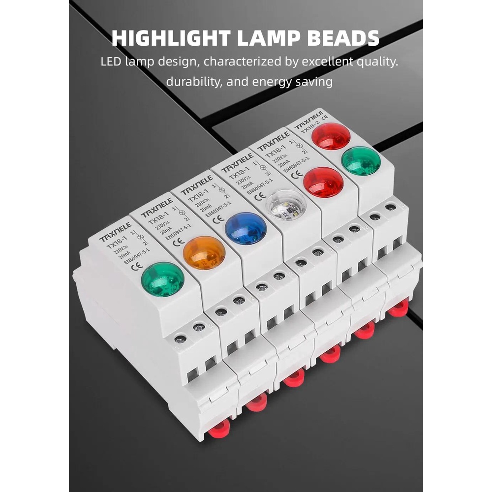 Din Rail Mount Led Signal Lamp Ac Dc V V Indicating Pilot Lights