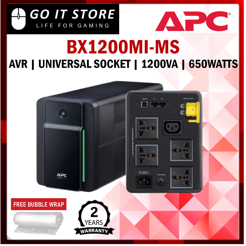 APC UPS BX1200MI MS Back UPS 1200VA 230V AVR 4 Universal 1 IEC