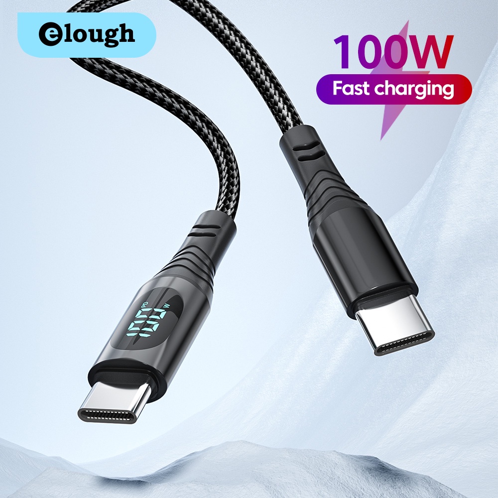 Elough W Pd Fast Charging Type C To Type C Cable W Digital Display