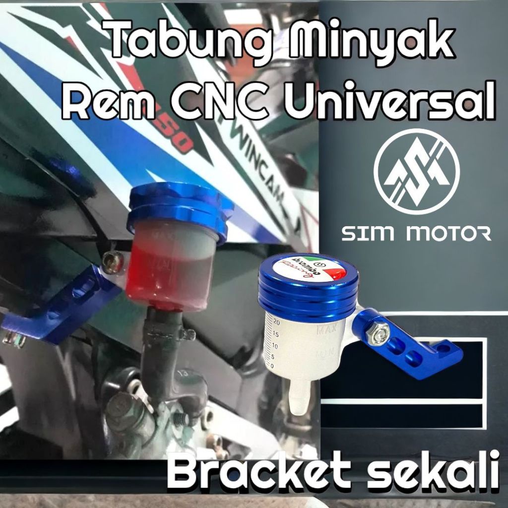 TABUNG CNC MINYAK REM BREM BO BREKET CNC UNIVERSAL Botol Brake Fluid