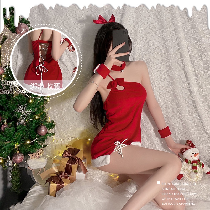 Christmas Costumes Sexy Lingerie Velvet Sexy Pajamas Short Skirt