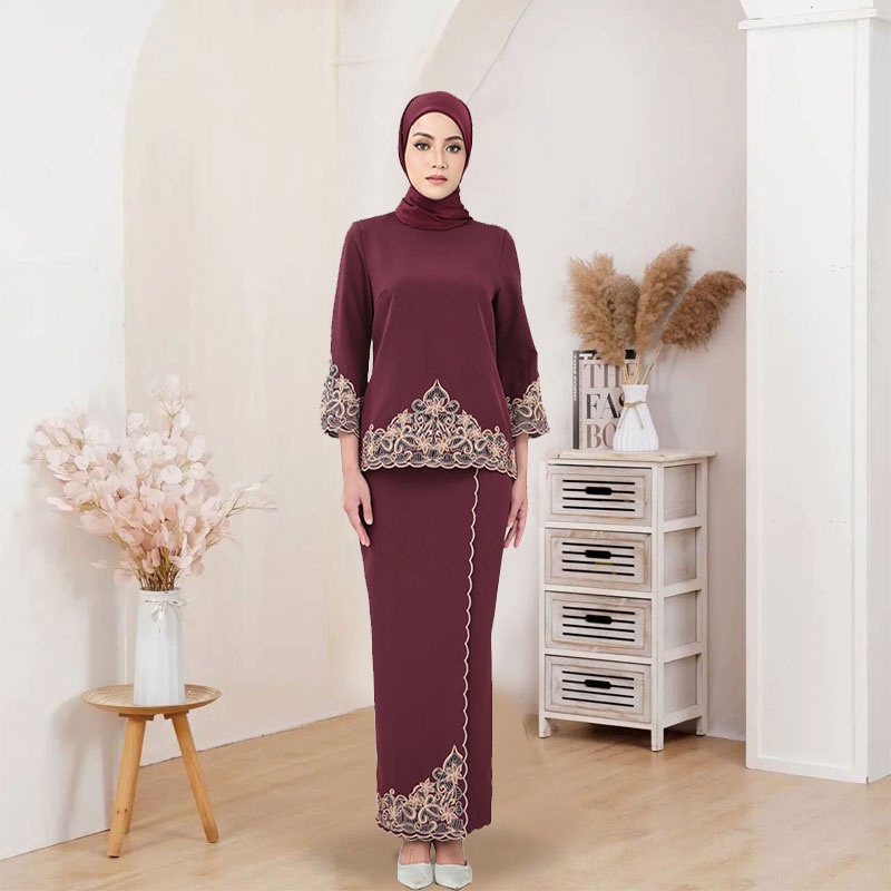 Readystock Sulam Baju Kurung Muslimah Kebaya Nikah Tunang Bridesmaid