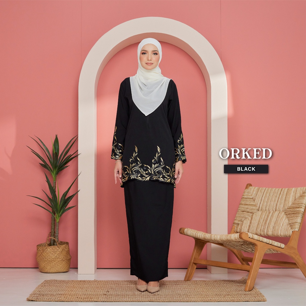 ADEL Orked Plus Size Baju Kurung Moden Muslimah Dewasa Premium Como