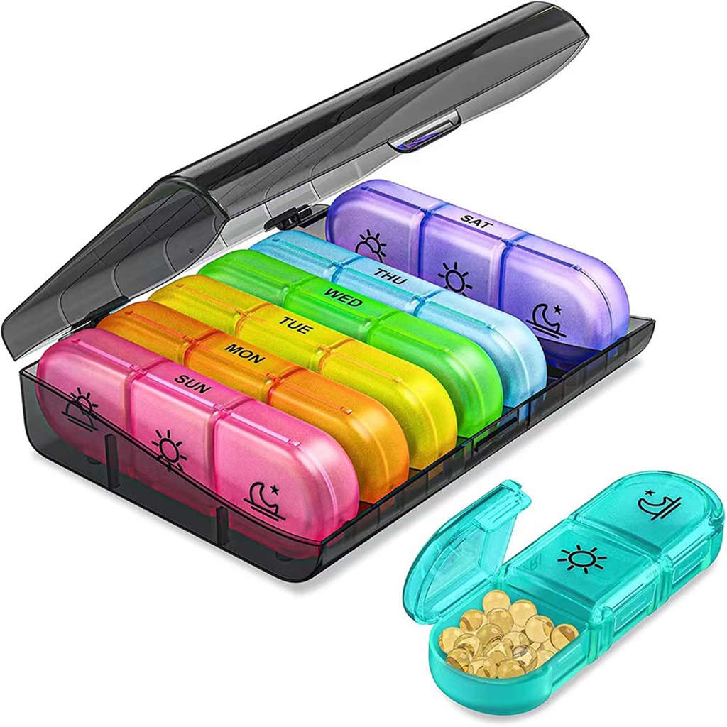 Set Medicine Split Box Portable Travel Times A Day Days Pill Case