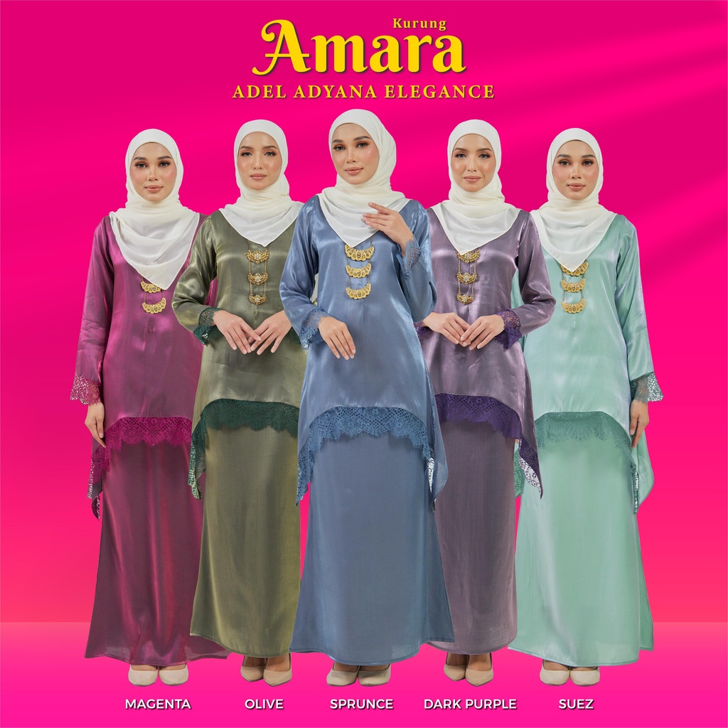 Adel Amara Baju Kurung Moden Muslimah Dewasa Premium Shimmer Lace