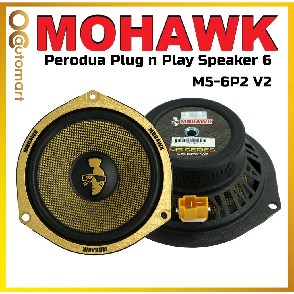 MOHAWK M5 6P2 V2 Plug Play Mid Bass OEM Speaker For Perodua Axia Alza