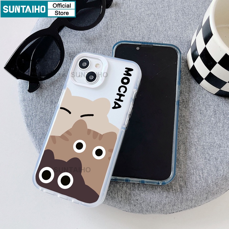 Suntaiho Funny Unique Cute Fluid Cat Pattern Frosted Phone Casing For