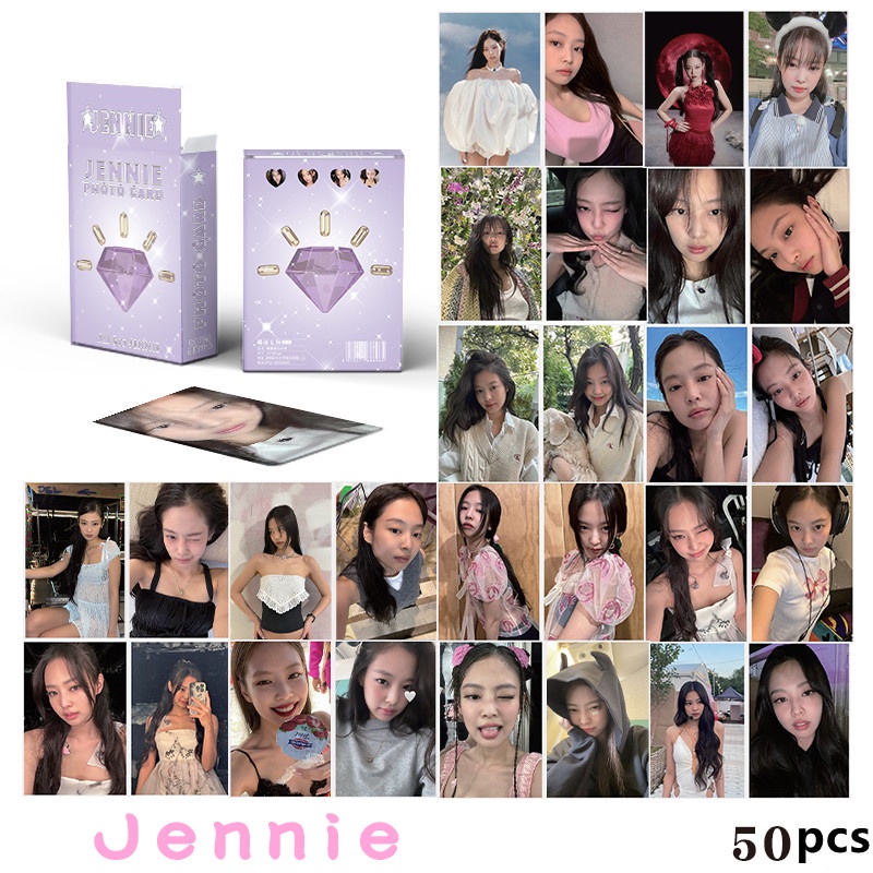 Pcs Black Pink Laser Holographic Lomo Cards Jisoo Lisa Rose Jennie