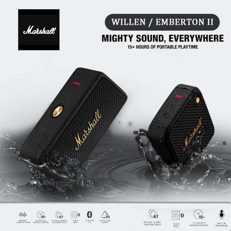 Original Marshall Speaker Emberton II Willen Portable Waterproof