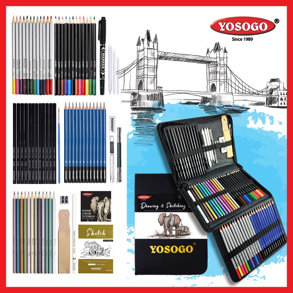 Super Stationery Yosogo Piece Drawing Sketching Pencils Set