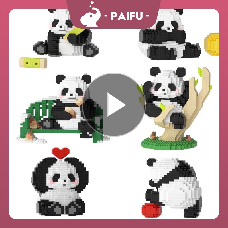 Malaysia Original Paifu Building Blocks Toy Big Panda Cute MengLan